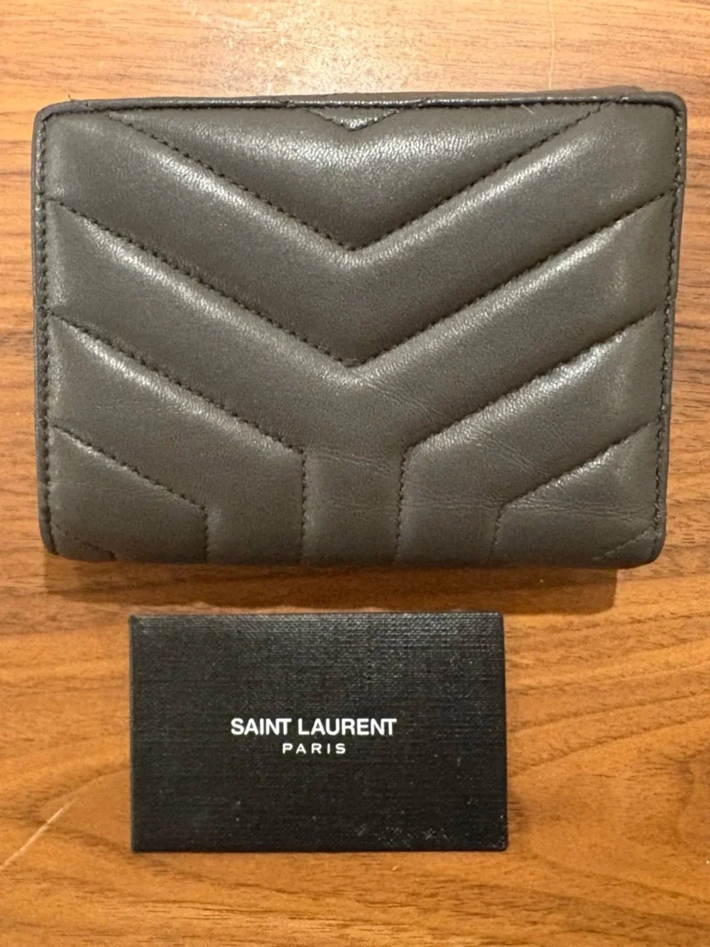 Saint Laurent Paris YSL Logo Bifold Wallet with Stitching